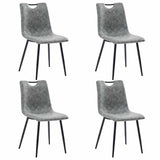 Dining Chairs 4 pcs Dark Grey Faux Leather