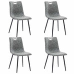 Dining Chairs 4 pcs Dark Grey Faux Leather