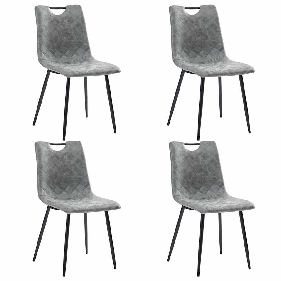 Dining Chairs 4 pcs Dark Grey Faux Leather