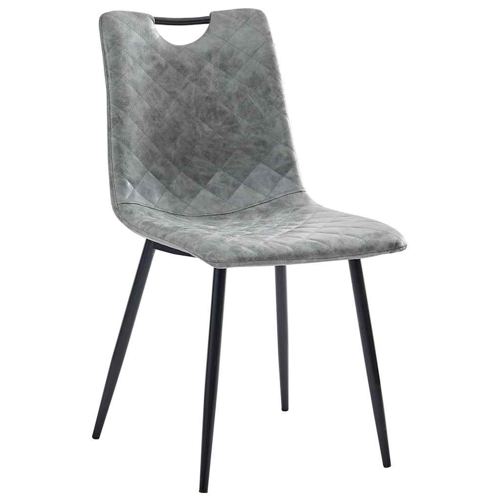 Dining Chairs 4 pcs Dark Grey Faux Leather