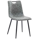 Dining Chairs 4 pcs Dark Grey Faux Leather