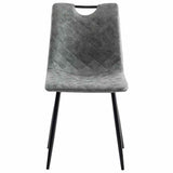 Dining Chairs 4 pcs Dark Grey Faux Leather