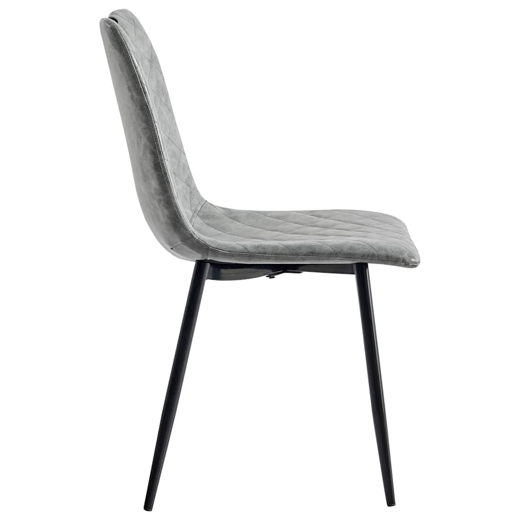 Dining Chairs 4 pcs Dark Grey Faux Leather