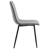 Dining Chairs 4 pcs Dark Grey Faux Leather