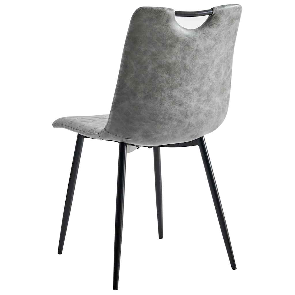 Dining Chairs 4 pcs Dark Grey Faux Leather