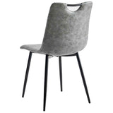 Dining Chairs 4 pcs Dark Grey Faux Leather