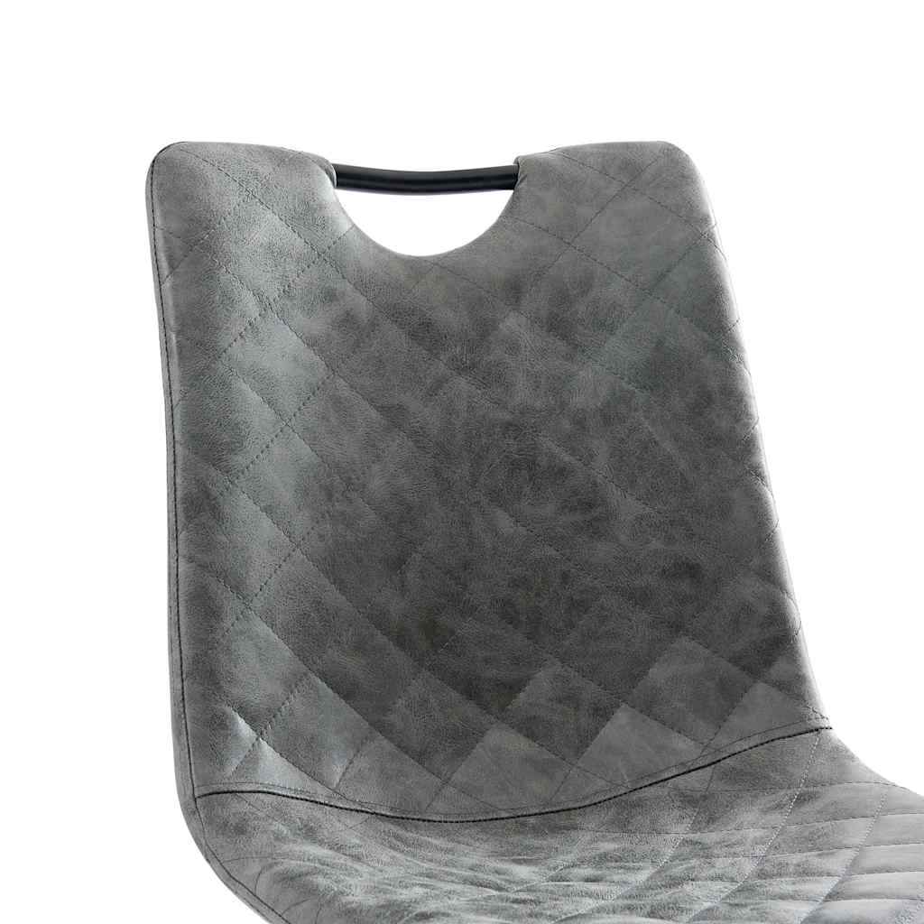 Dining Chairs 4 pcs Dark Grey Faux Leather