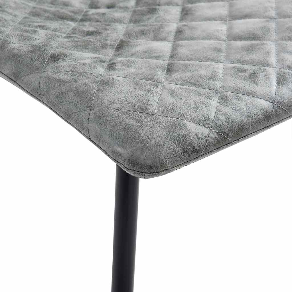 Dining Chairs 4 pcs Dark Grey Faux Leather