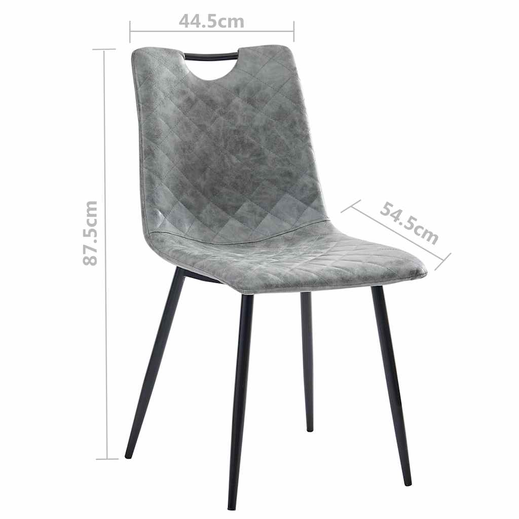 Dining Chairs 4 pcs Dark Grey Faux Leather