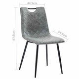 Dining Chairs 4 pcs Dark Grey Faux Leather
