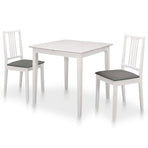 3 Piece Dining Set MDF White