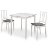 3 Piece Dining Set MDF White