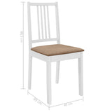 Dining Chairs with Cushions 6 pcs White Solid Wood - Close-Up Angle