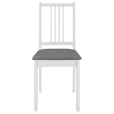Dining Chairs with Cushions 6 pcs White Solid Wood