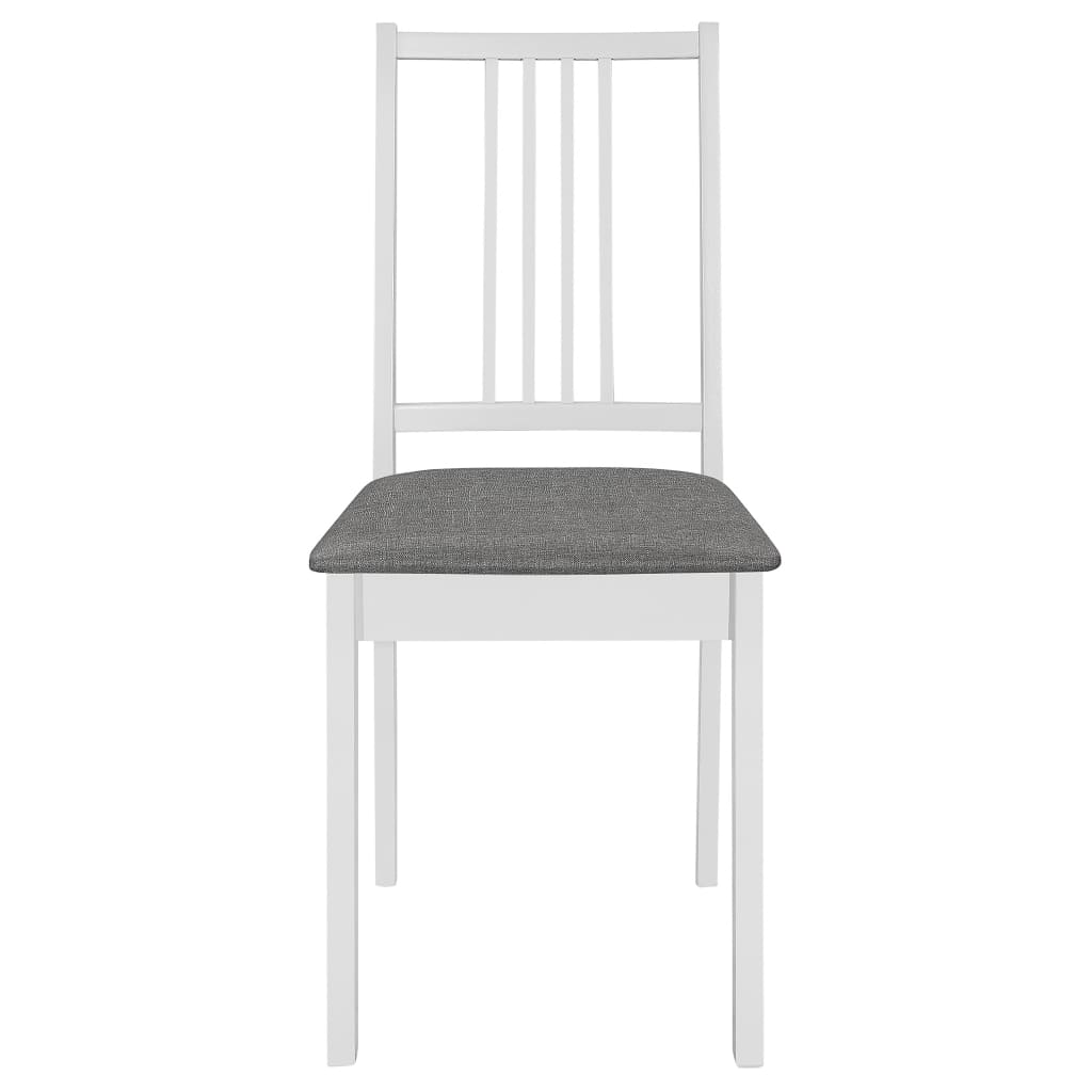Dining Chairs with Cushions 6 pcs White Solid Wood