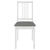 Dining Chairs with Cushions 6 pcs White Solid Wood - Side View