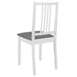 Dining Chairs with Cushions 6 pcs White Solid Wood - 45-Degree Angle