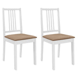 3 Piece Dining Set MDF White - Close-Up Angle