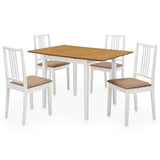 5 Piece Dining Set MDF White