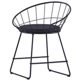 Dining Chairs with Faux Leather Seats 4 pcs Black Steel - 45-Degree Angle