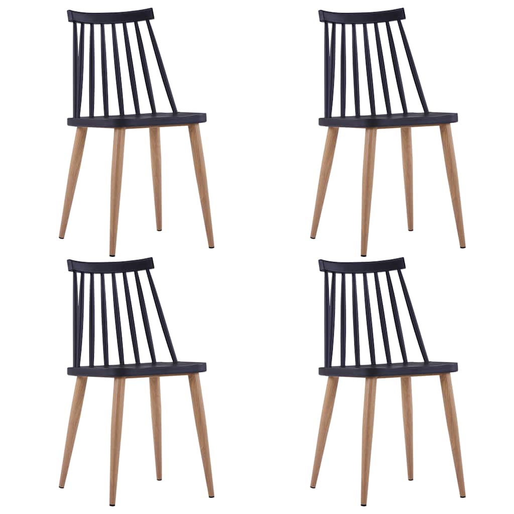 Dining Chairs 4 pcs Black Plastic