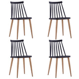 Dining Chairs 4 pcs Black Plastic