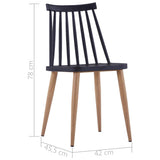 Dining Chairs 4 pcs Black Plastic - Close-Up Angle
