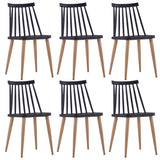 Dining Chairs 6 pcs Black Plastic