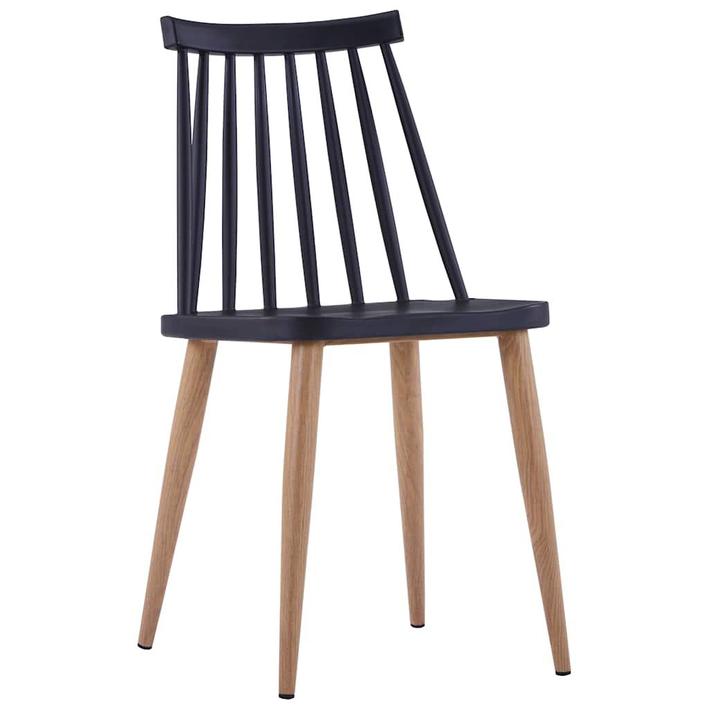 Dining Chairs 6 pcs Black Plastic