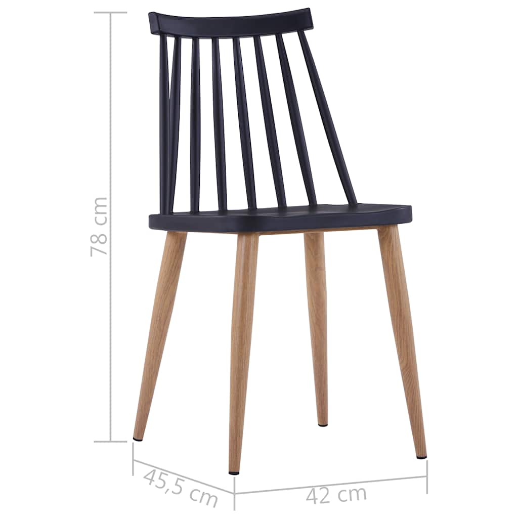 Dining Chairs 6 pcs Black Plastic