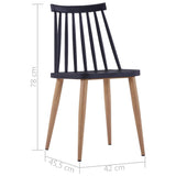 Dining Chairs 6 pcs Black Plastic