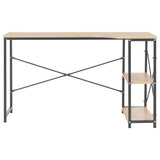 Computer Desk Black and Oak 120x72x70 cm - Side View