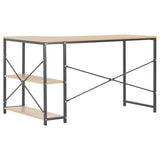 Computer Desk Black and Oak 120x72x70 cm