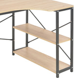 Computer Desk Black and Oak 120x72x70 cm