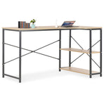 Computer Desk Black and Oak 120x72x70 cm