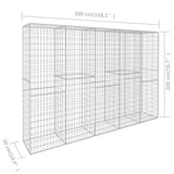 Gabion Wall with Cover Galvanised Steel 300x50x200 cm - Rear View