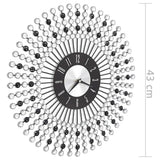 Wall Clock Metal 43 cm Black - Close-Up Angle