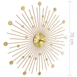 Wall Clock Metal 70 cm Golden - Close-Up Angle