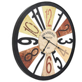 Wall Clock Metal 60 cm Multicolour - Side View