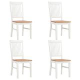 5 Piece Dining Set Solid Oak Wood - Front View