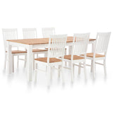 7 Piece Dining Set Solid Oak Wood