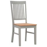 7 Piece Dining Set Solid Oak Wood - Top-Down View
