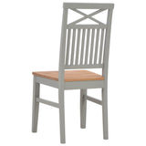 7 Piece Dining Set Solid Oak Wood - Rear View