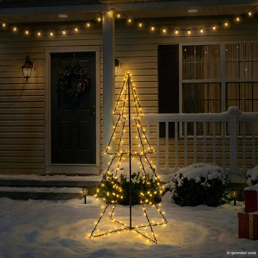 Christmas Cone Tree 160 LEDs Indoor and Outdoor 78x120 cm