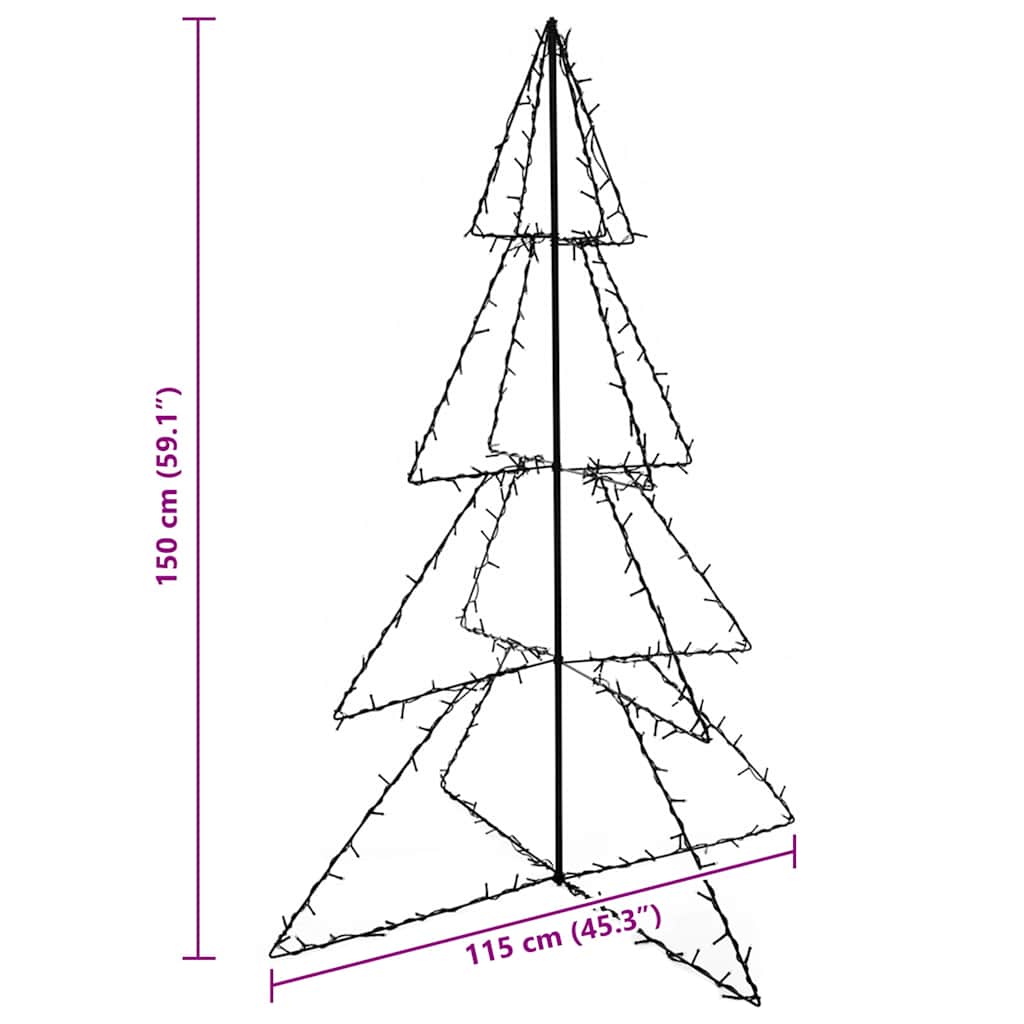 Christmas Cone Tree 240 LEDs Indoor and Outdoor 115x150 cm
