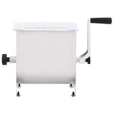 Manual Meat Mixer with Lid Silver Stainless Steel - Front View