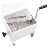 Manual Meat Mixer with Lid Silver Stainless Steel - Top-Down View