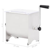 Manual Meat Mixer with Lid Silver Stainless Steel - Close-Up Angle