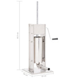 Manual Sausage Stuffer Silver 5 L Stainless Steel - Close-Up Angle