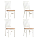 Dining Chairs 4 pcs White Solid Oak Wood